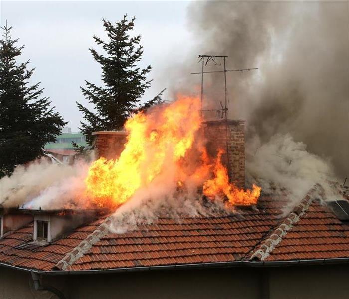 Image of a home on fire